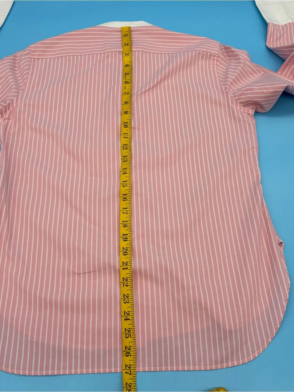 Ralph Lauren Rugby Shirt Tuxedo Pleated Front Pink & White Stripe 6 - Picture 8 of 10